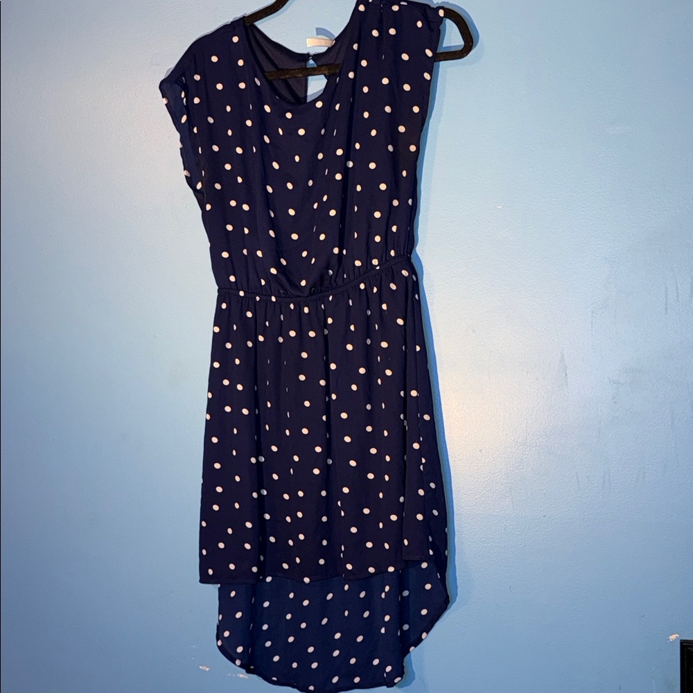 Nine Bird MEDIUM Navy Blue Polka Dot Women's Dress